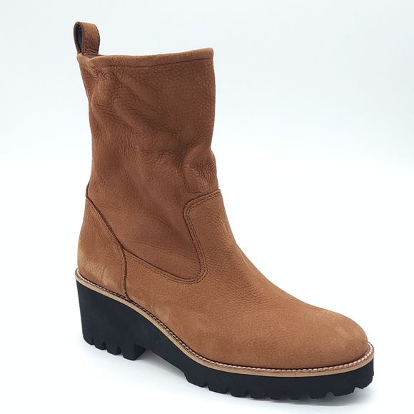 Paul Green NEWBURY Suede Wedge Boot Brown Platform Chunky Lug Sole Size 8.5 - Picture 3 of 9